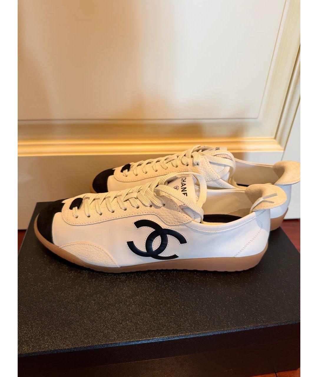 CHANEL Белые кожаные кеды, фото 6