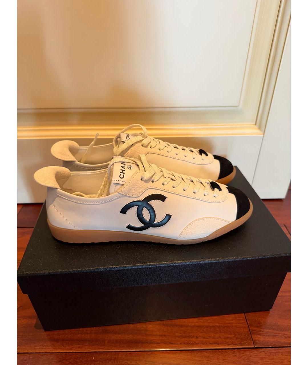 CHANEL Белые кожаные кеды, фото 5