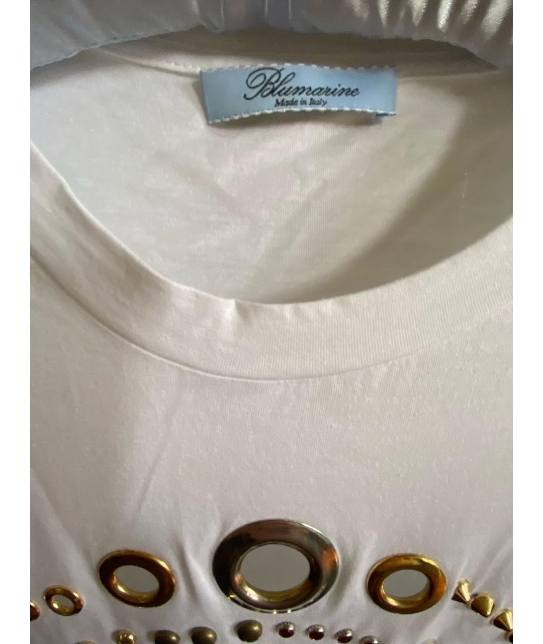 BLUMARINE Белая хлопковая майка, фото 3