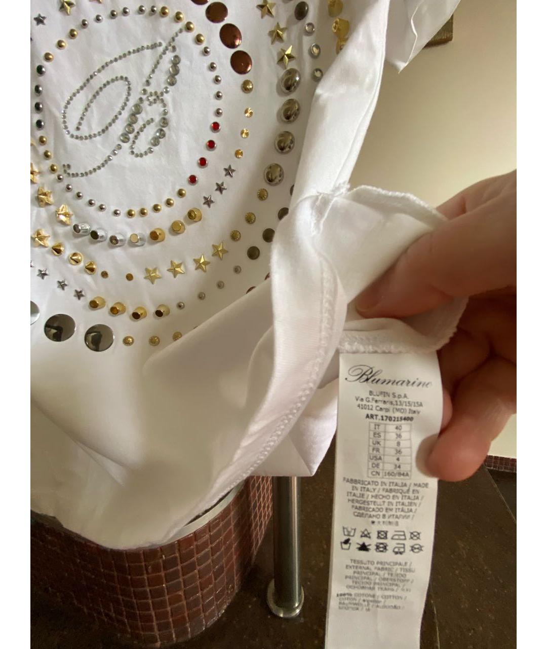 BLUMARINE Белая хлопковая майка, фото 5