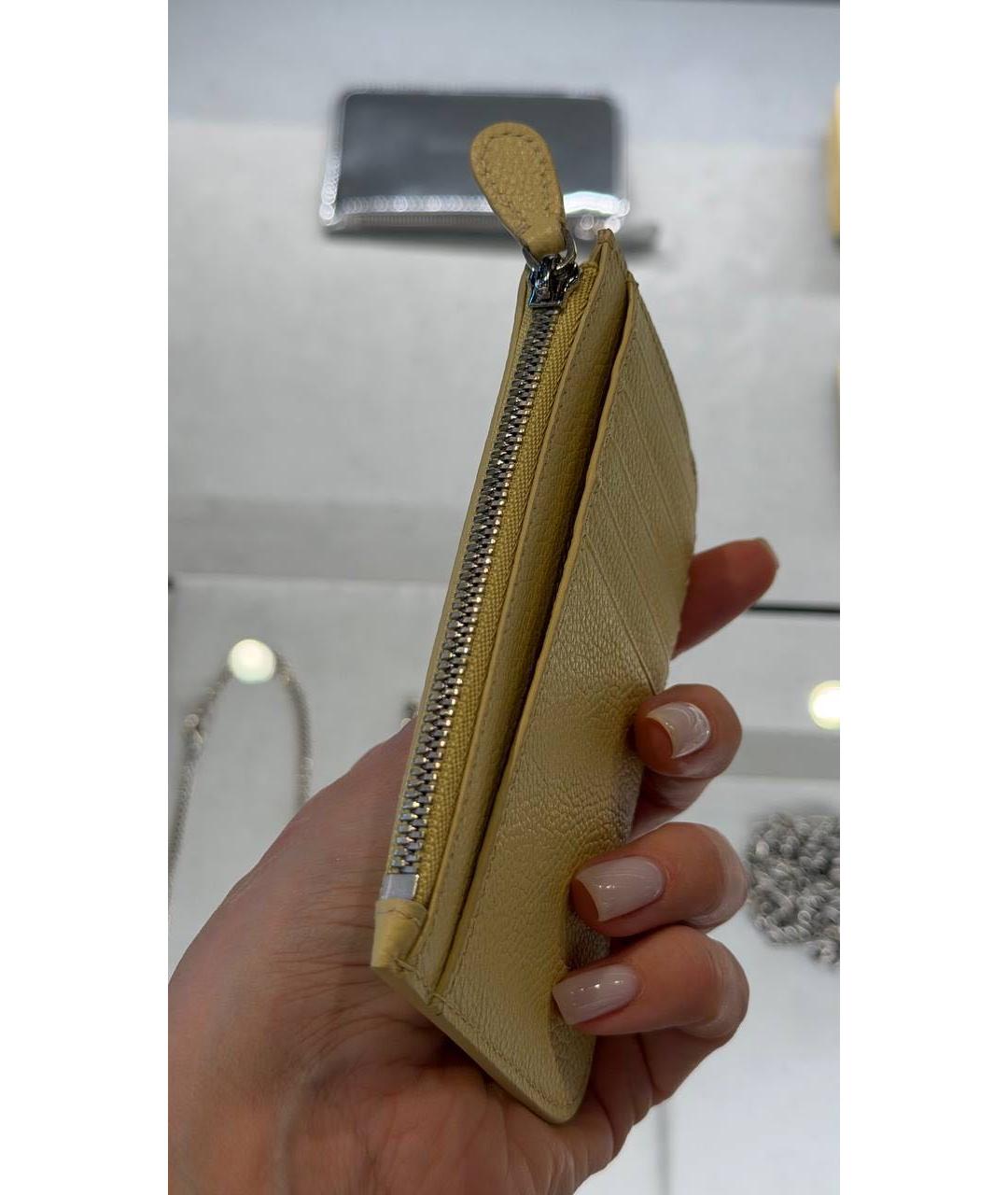 BALENCIAGA Желтый кожаный кардхолдер, фото 5