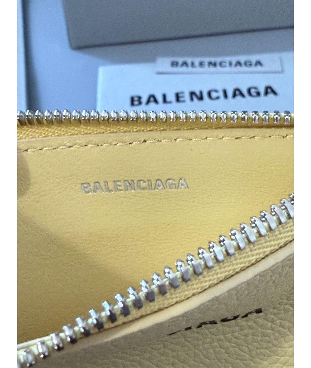 BALENCIAGA Желтый кожаный кардхолдер, фото 6