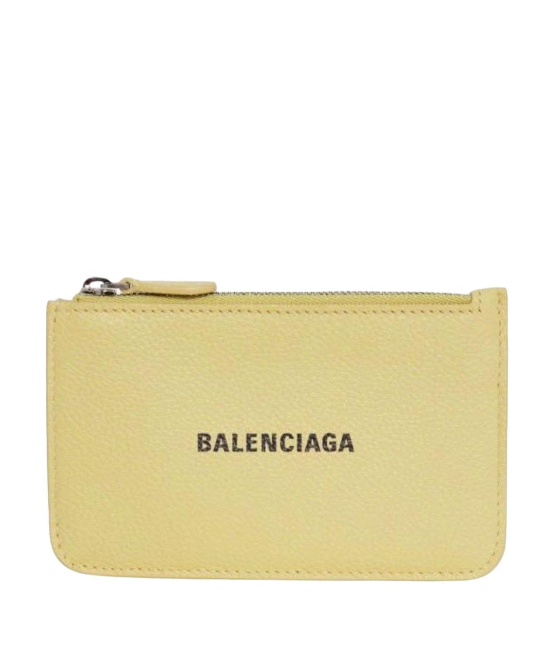 BALENCIAGA Желтый кожаный кардхолдер, фото 1