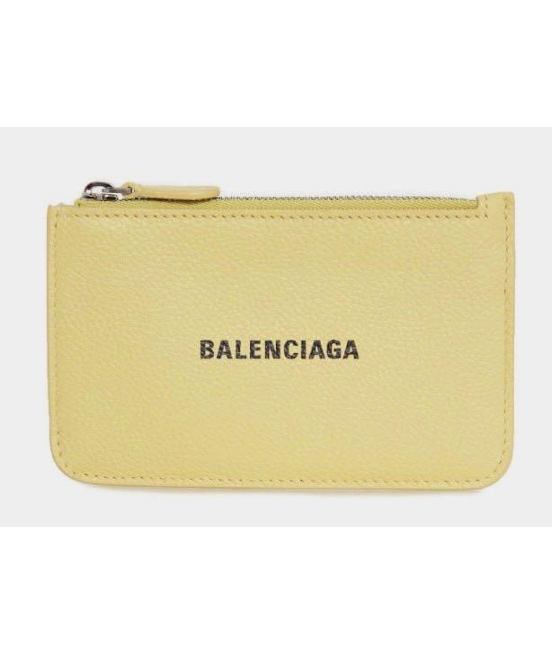BALENCIAGA Желтый кожаный кардхолдер, фото 9