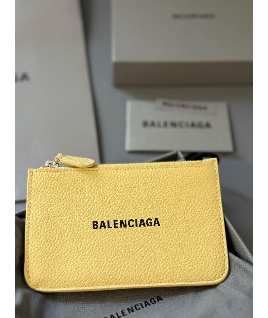 BALENCIAGA Желтый кожаный кардхолдер, фото 8