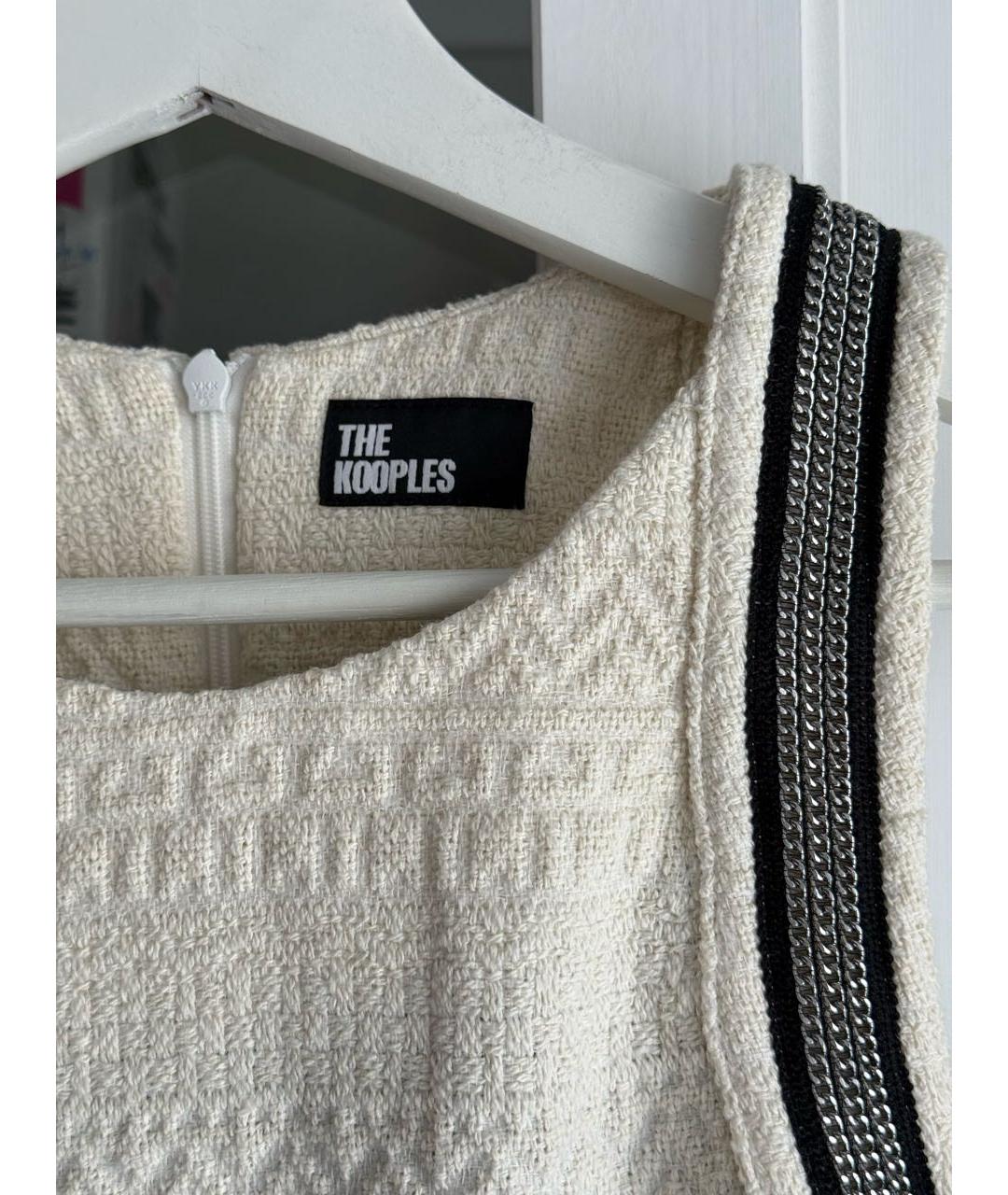 THE KOOPLES Белое хлопковое повседневное платье, фото 3