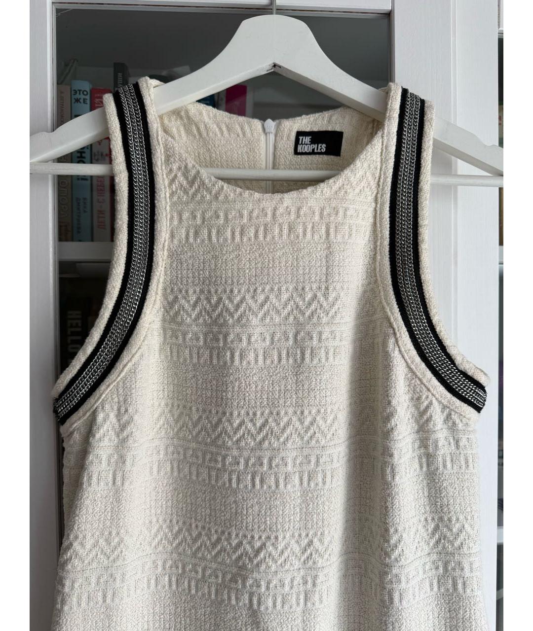 THE KOOPLES Белое хлопковое повседневное платье, фото 4