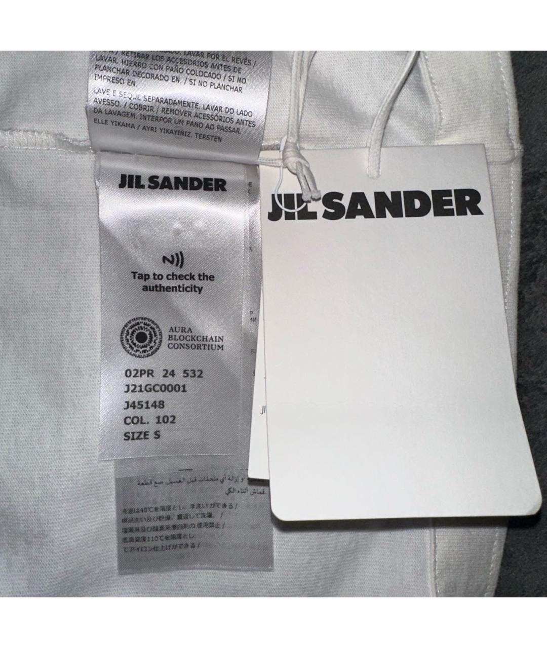 JIL SANDER Белая хлопковая футболка, фото 5