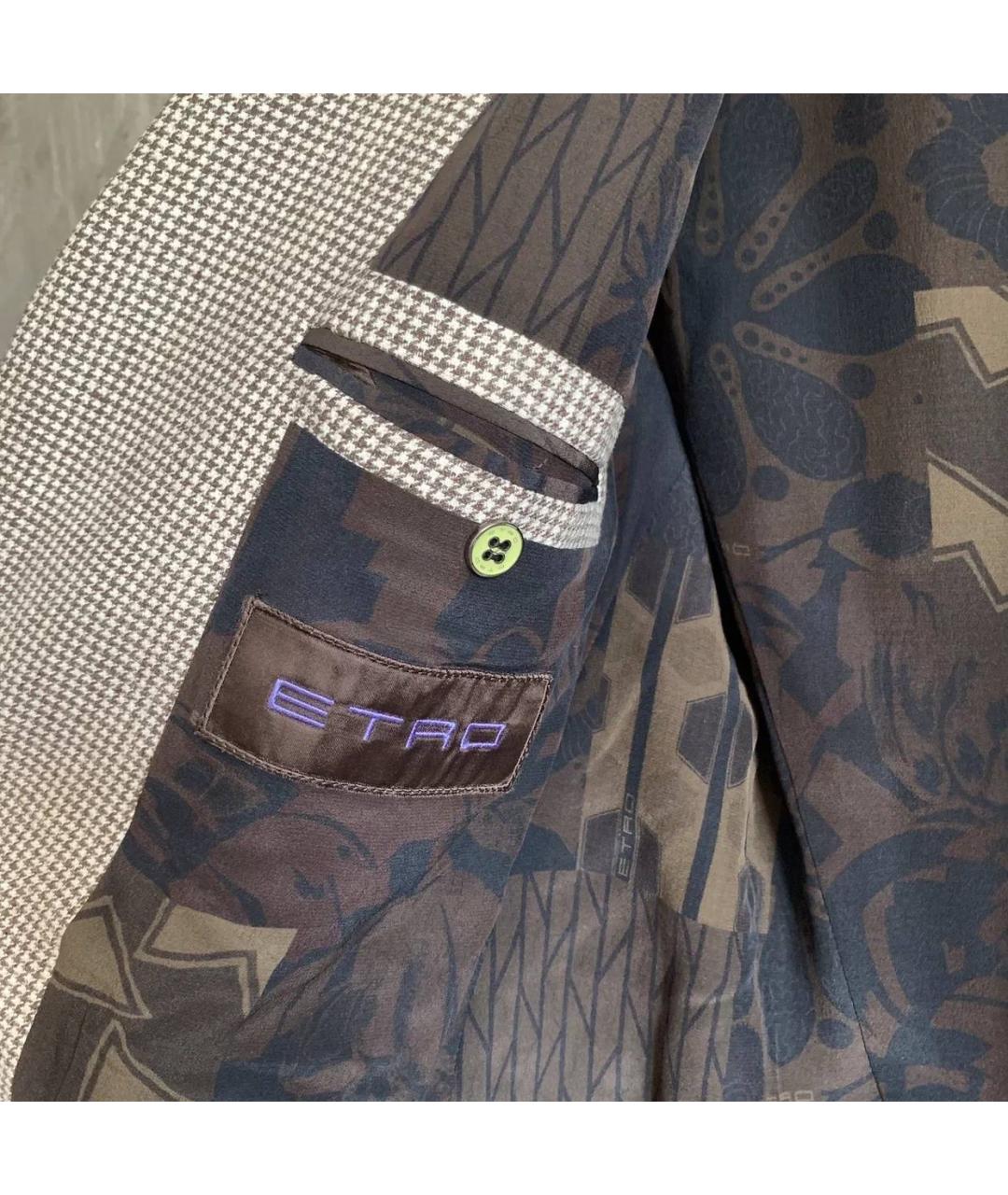 ETRO Бежевый шерстяной пиджак, фото 8