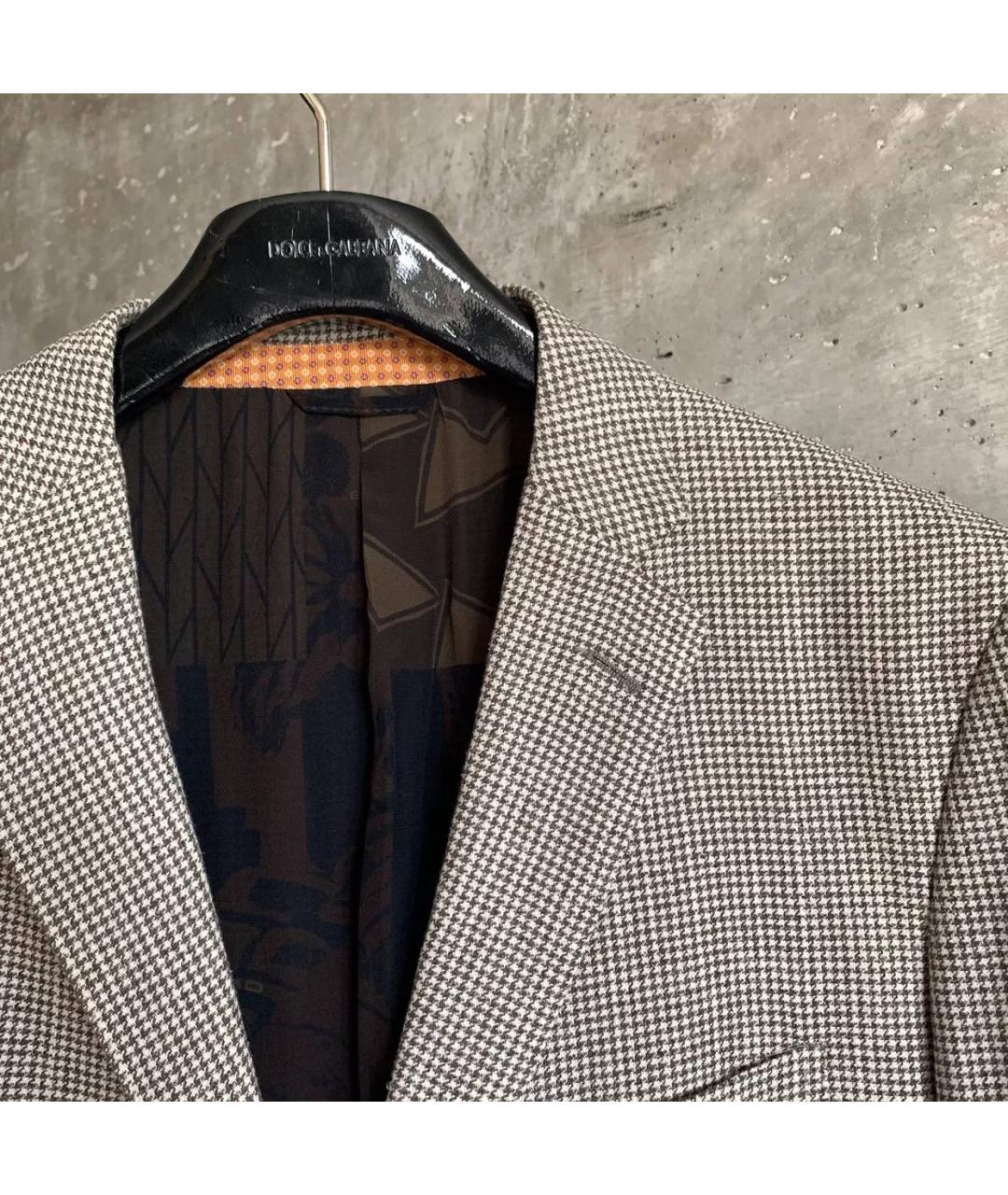 ETRO Бежевый шерстяной пиджак, фото 6