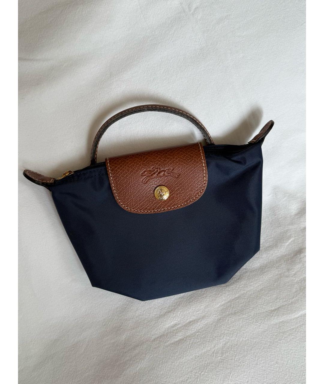 LONGCHAMP Темно-синяя сумка с короткими ручками, фото 3