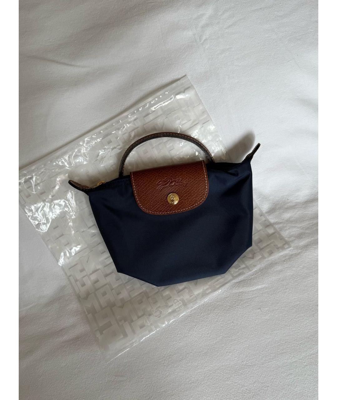 LONGCHAMP Темно-синяя сумка с короткими ручками, фото 2