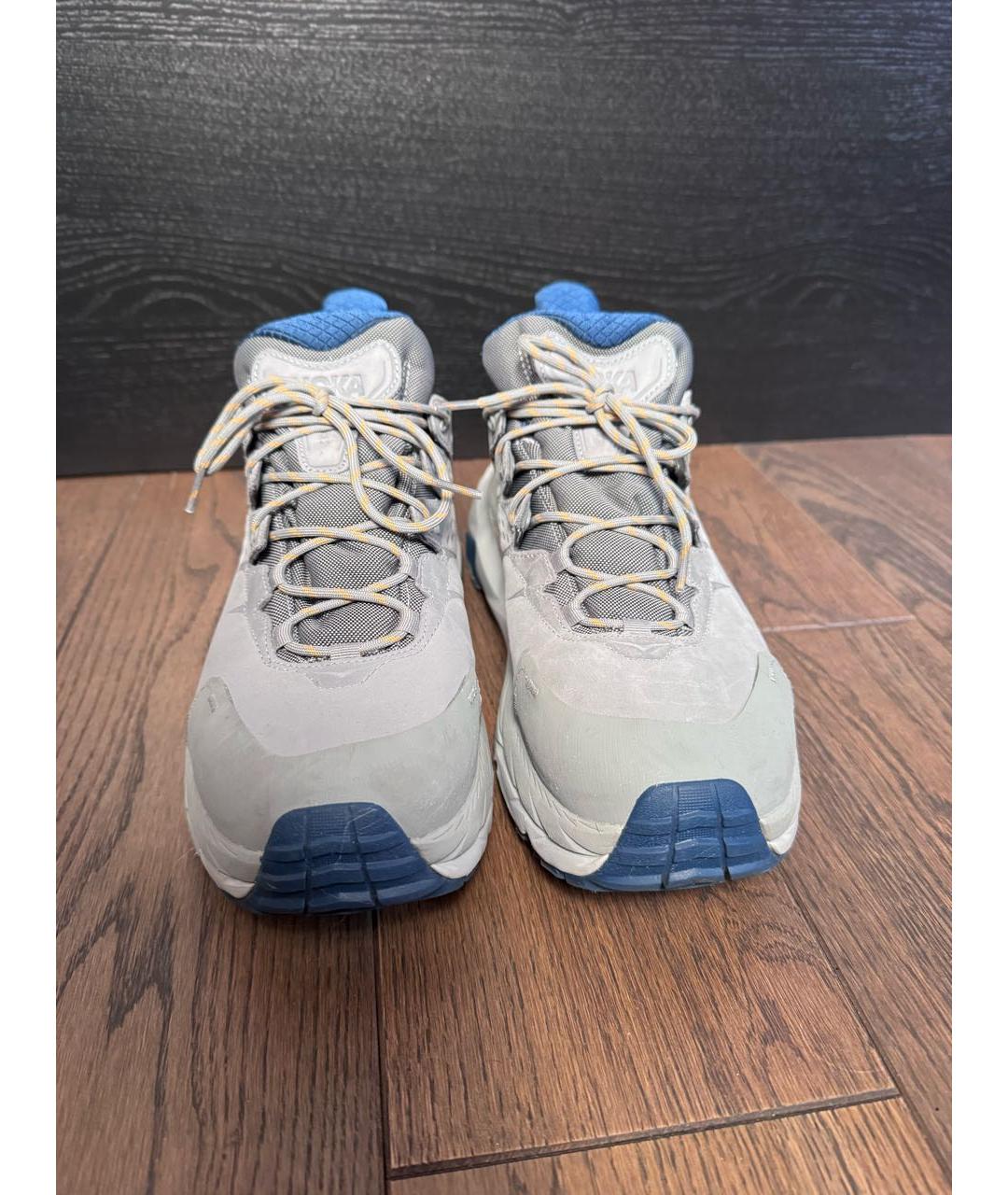 HOKA Серые нубуковые низкие кроссовки / кеды, фото 2