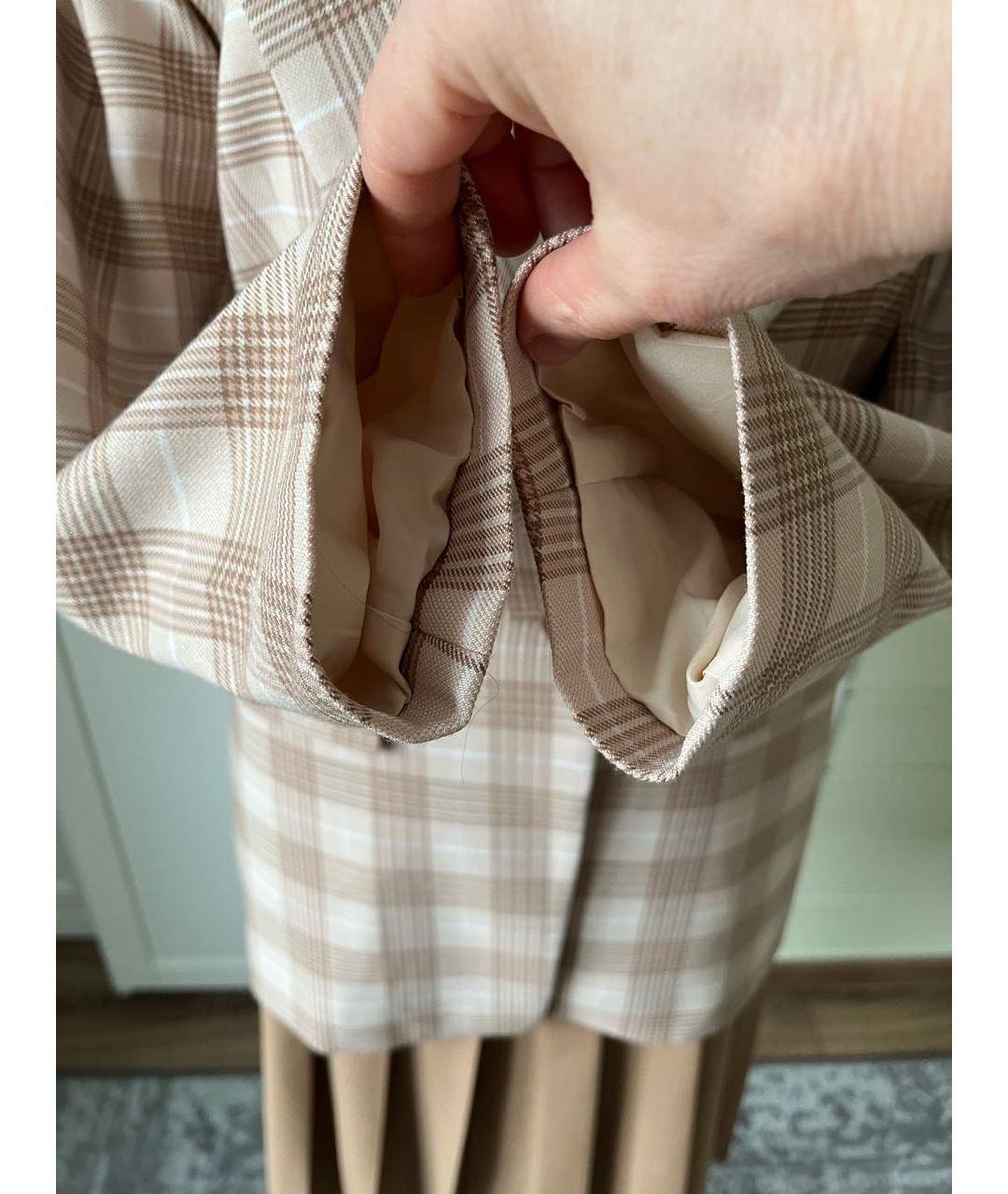 TWIN-SET Бежевый вискозный жакет/пиджак, фото 5