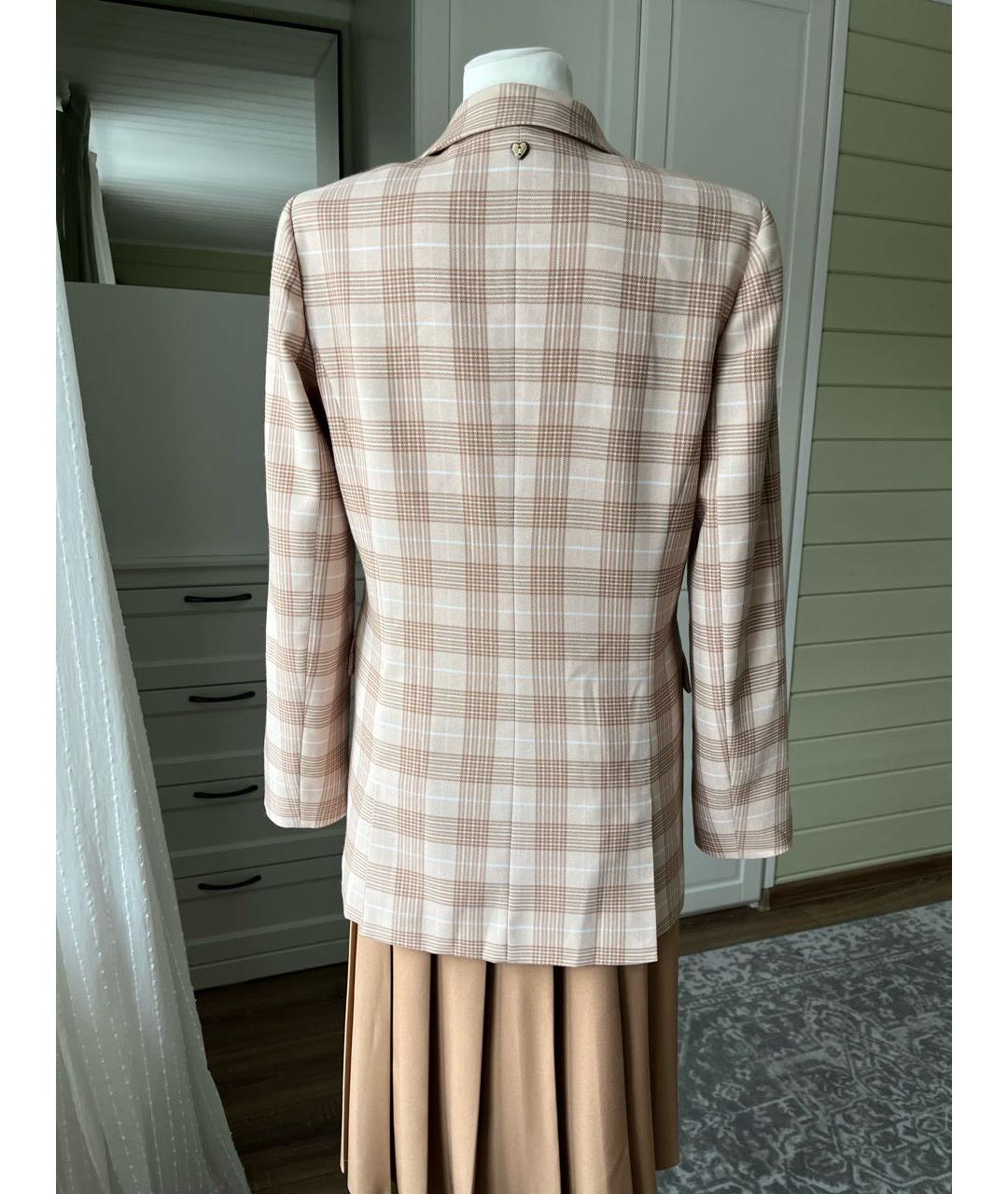 TWIN-SET Бежевый вискозный жакет/пиджак, фото 6