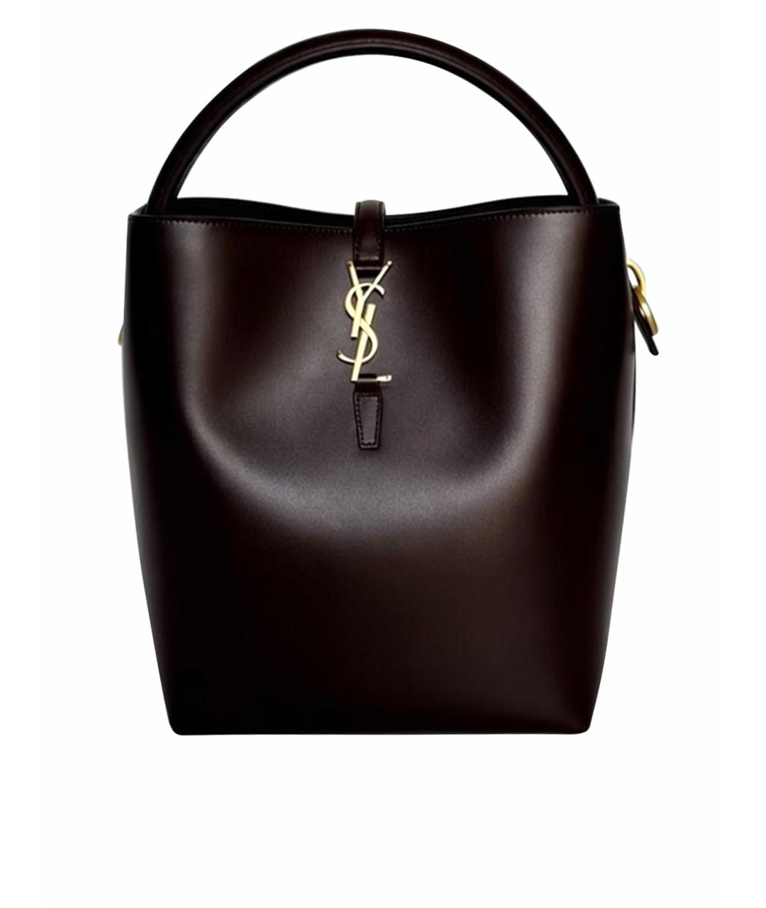 SAINT LAURENT Коричневая кожаная сумка через плечо, фото 1