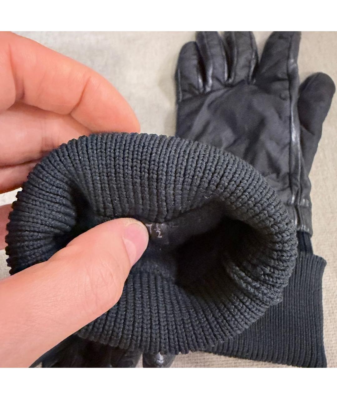 PRADA Черные кожаные перчатки, фото 4