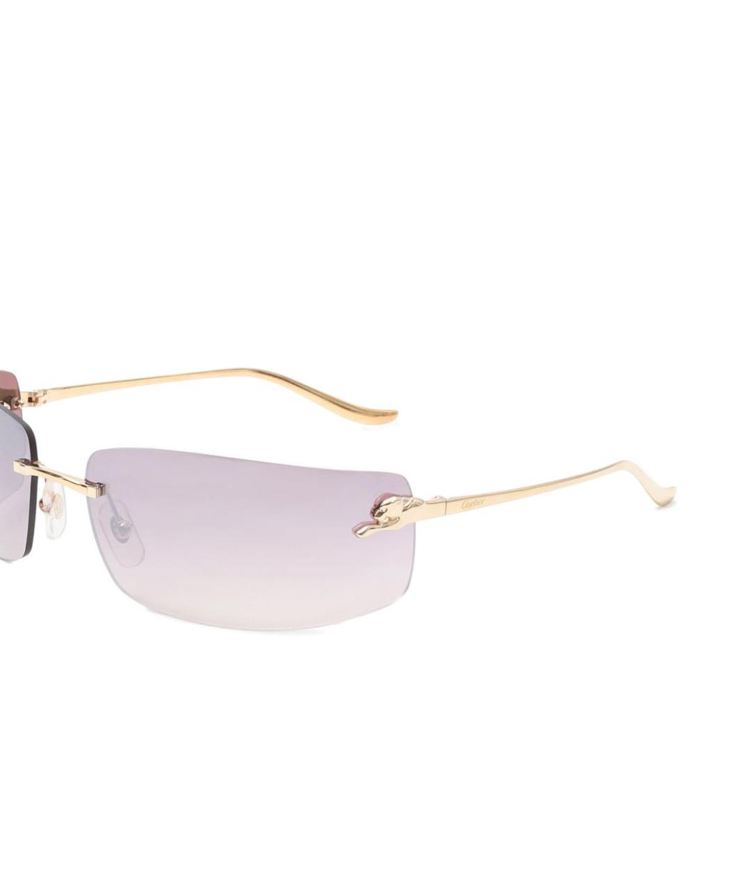 CARTIER Коричневые металлические солнцезащитные очки, фото 3