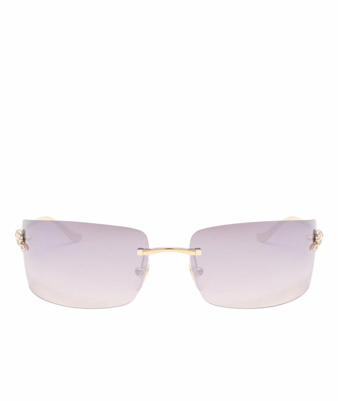 CARTIER Коричневые металлические солнцезащитные очки, фото 1