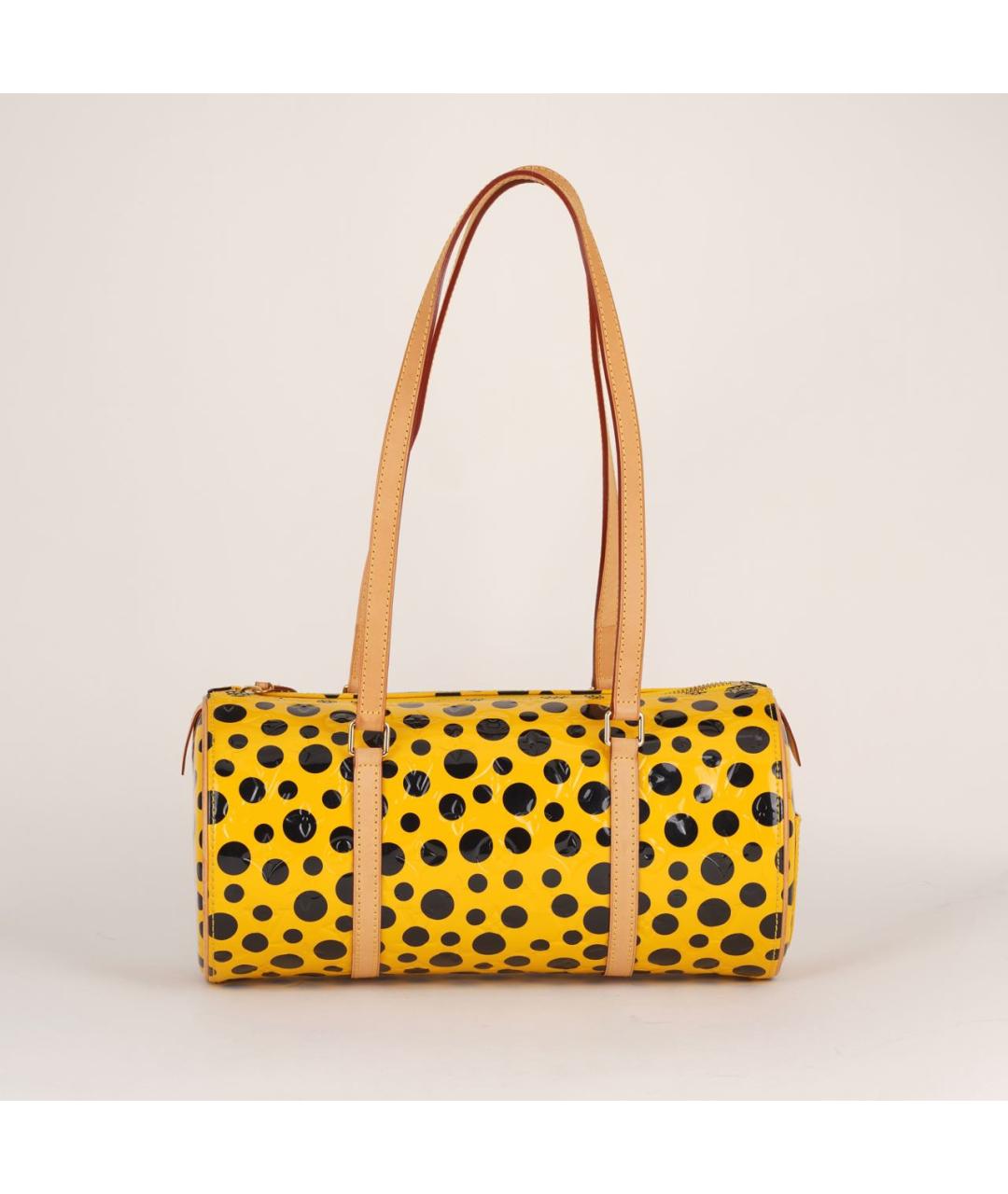 LOUIS VUITTON Желтая сумка с короткими ручками из лакированной кожи, фото 8