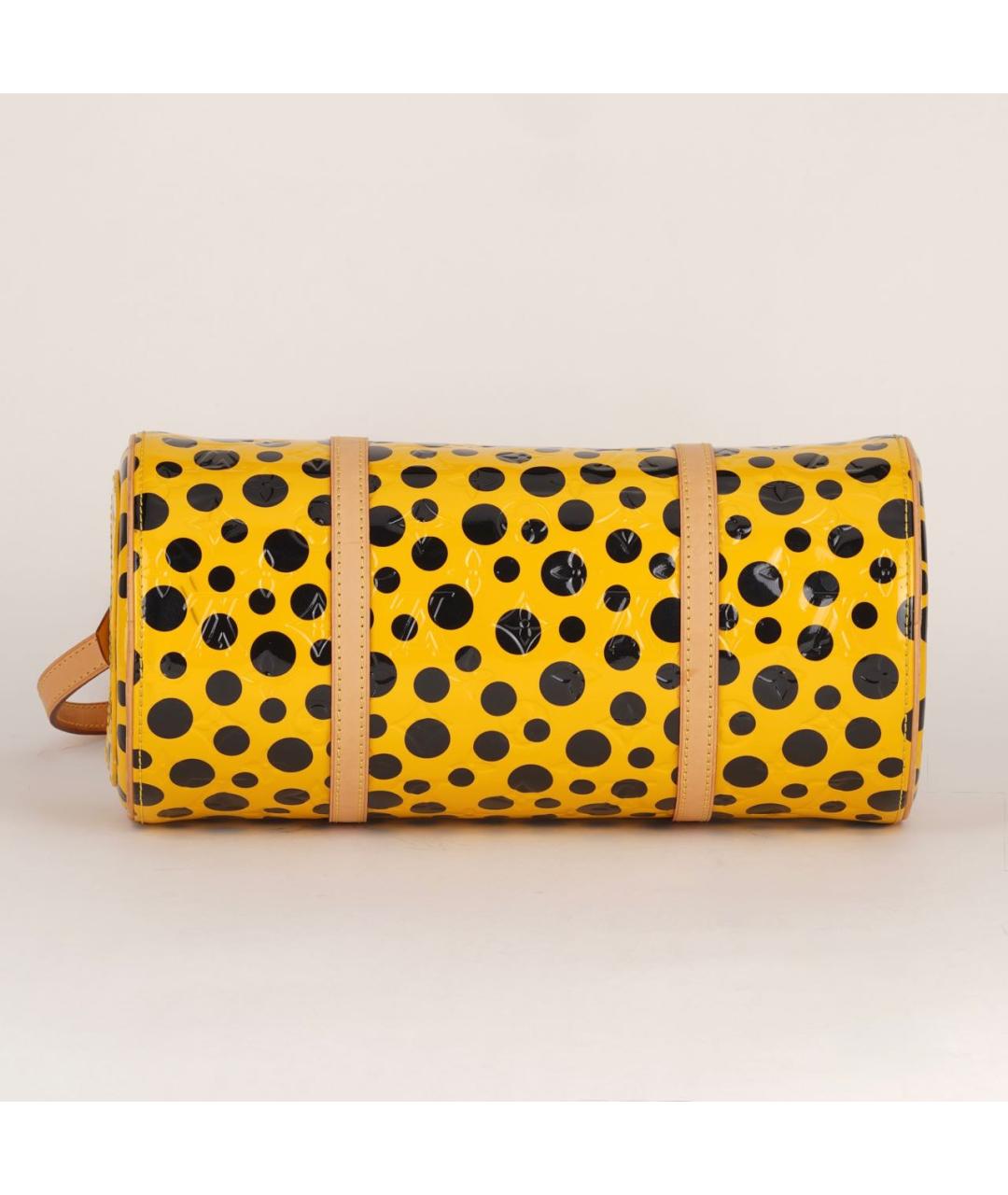 LOUIS VUITTON Желтая сумка с короткими ручками из лакированной кожи, фото 5