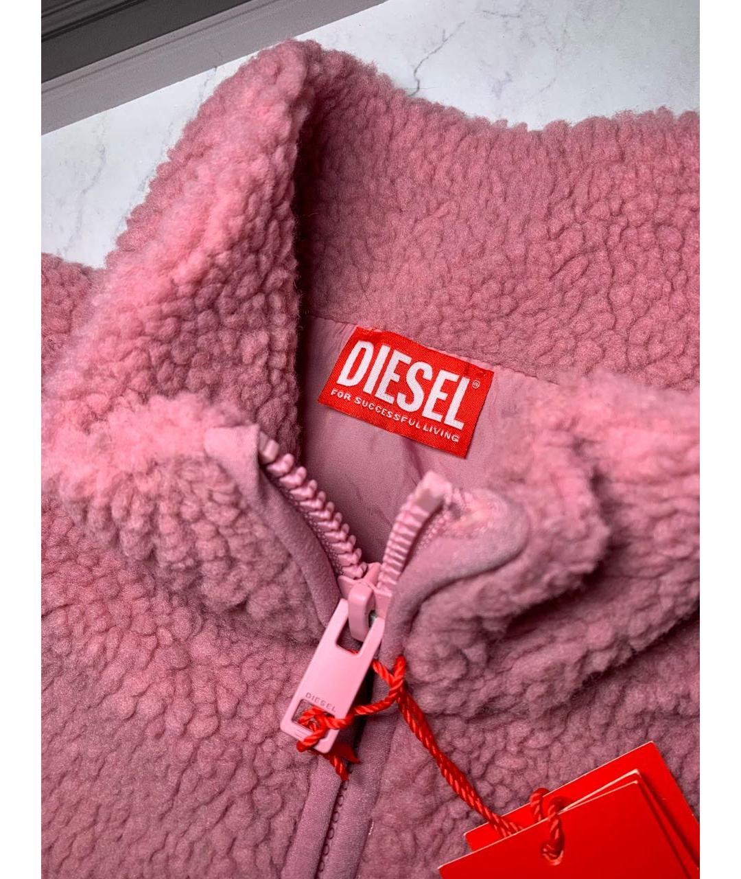 DIESEL Розовая полиэстеровая куртка, фото 8