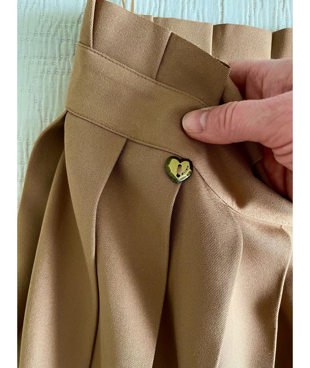 TWIN-SET Бежевая полиэстеровая юбка миди, фото 5