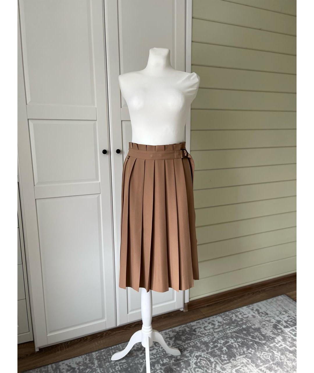 TWIN-SET Бежевая полиэстеровая юбка миди, фото 9
