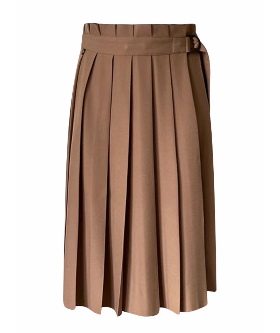 TWIN-SET Бежевая полиэстеровая юбка миди, фото 1