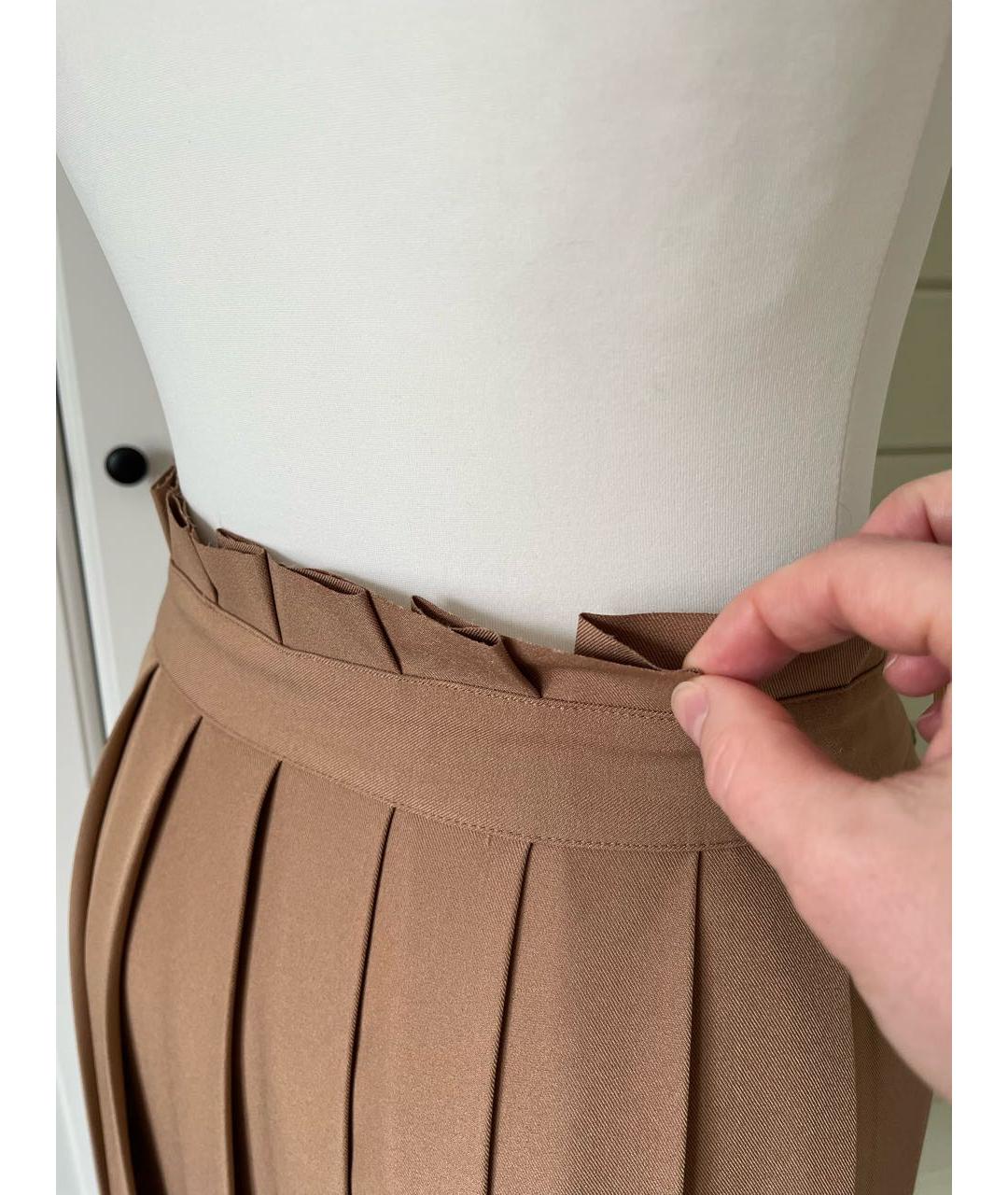 TWIN-SET Бежевая полиэстеровая юбка миди, фото 3