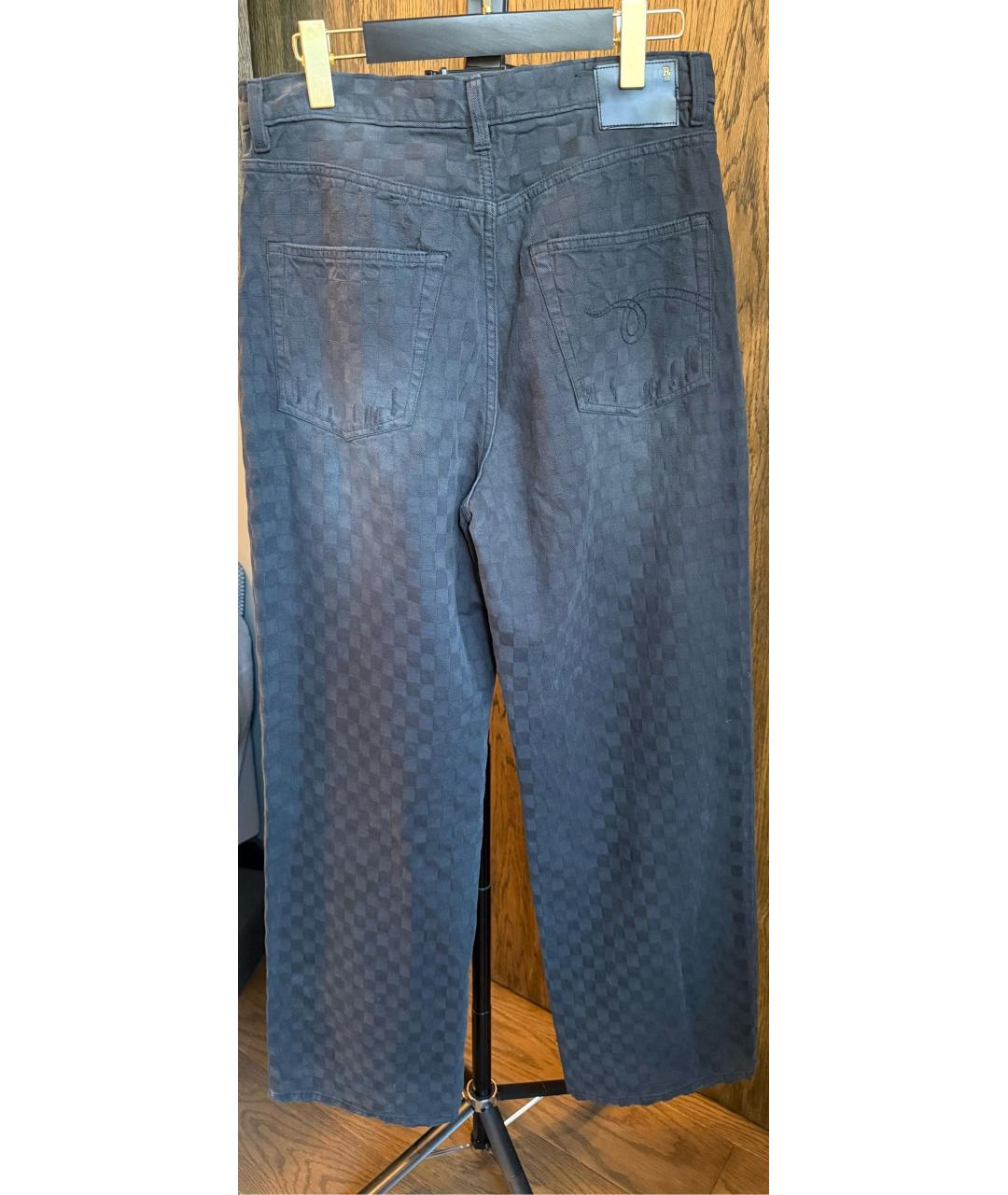 R13 Серые хлопковые джинсы клеш, фото 4