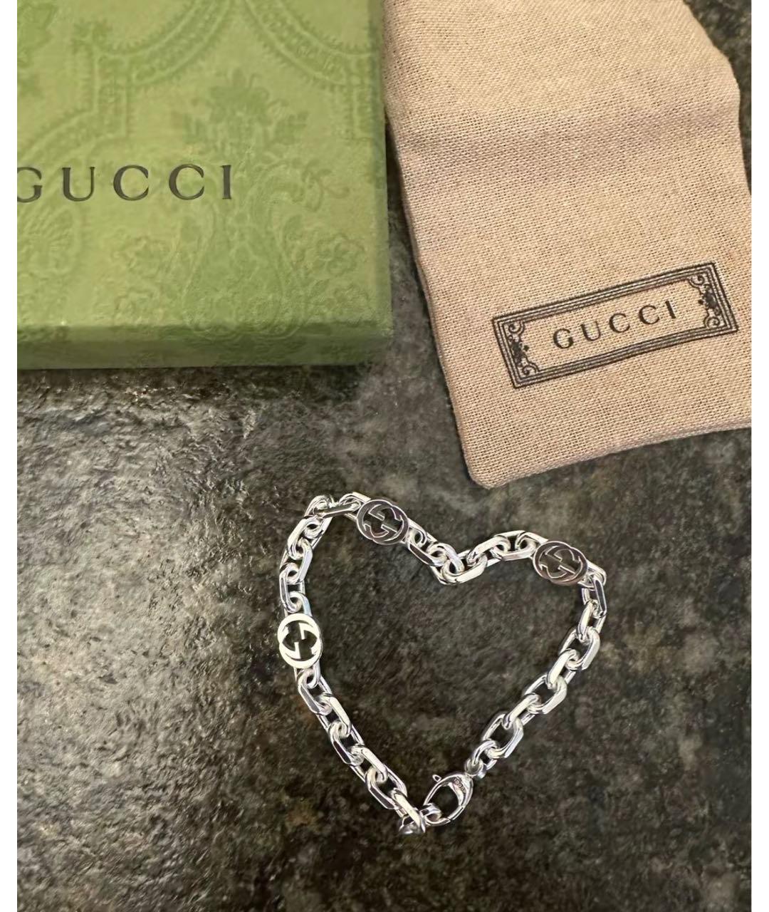 GUCCI Серебрянный серебряный браслет, фото 4