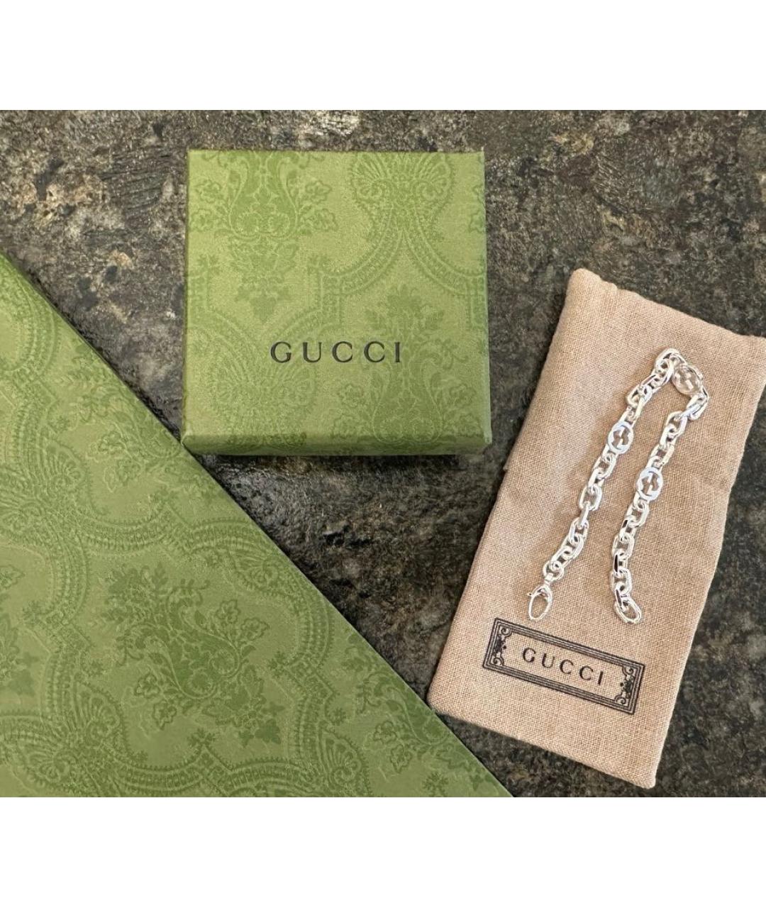 GUCCI Серебрянный серебряный браслет, фото 3