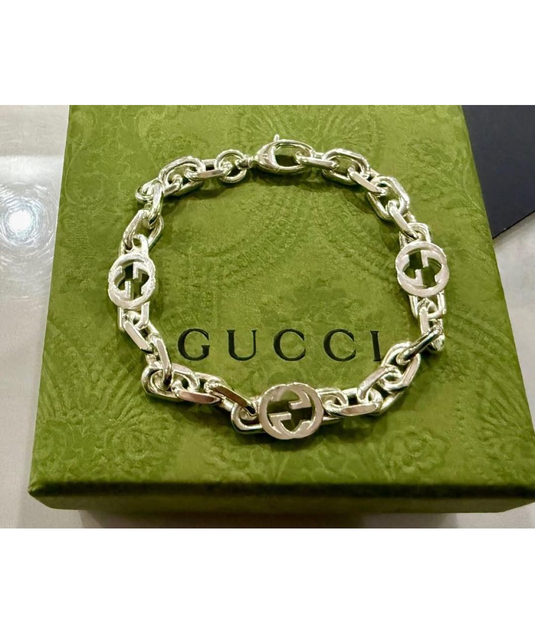 GUCCI Серебрянный серебряный браслет, фото 2