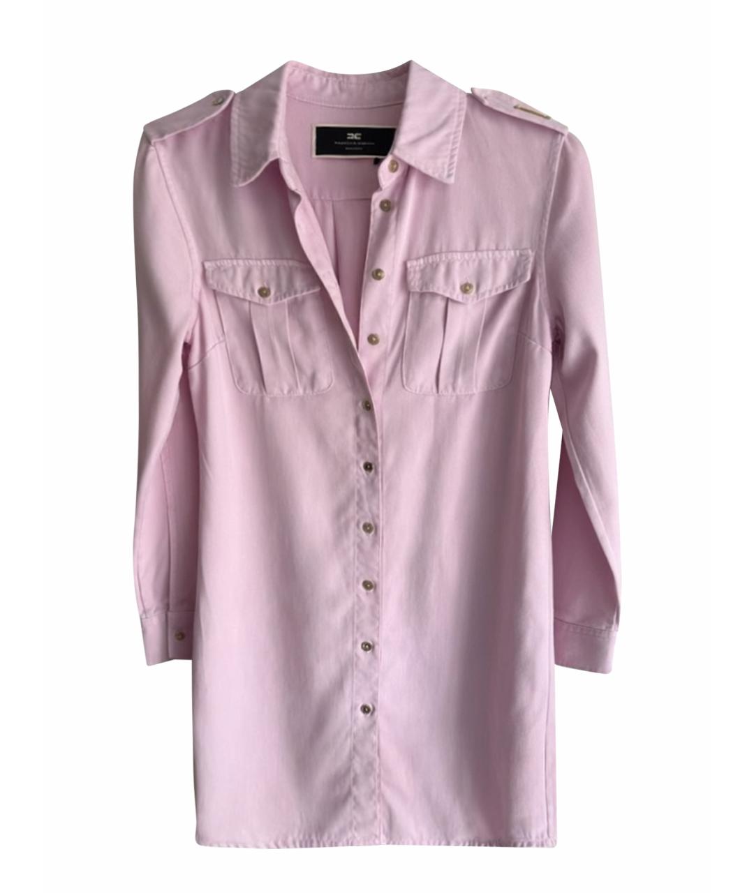 ELISABETTA FRANCHI Розовое деним повседневное платье, фото 1