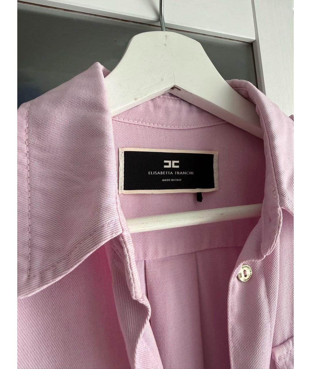 ELISABETTA FRANCHI Розовое деним повседневное платье, фото 3