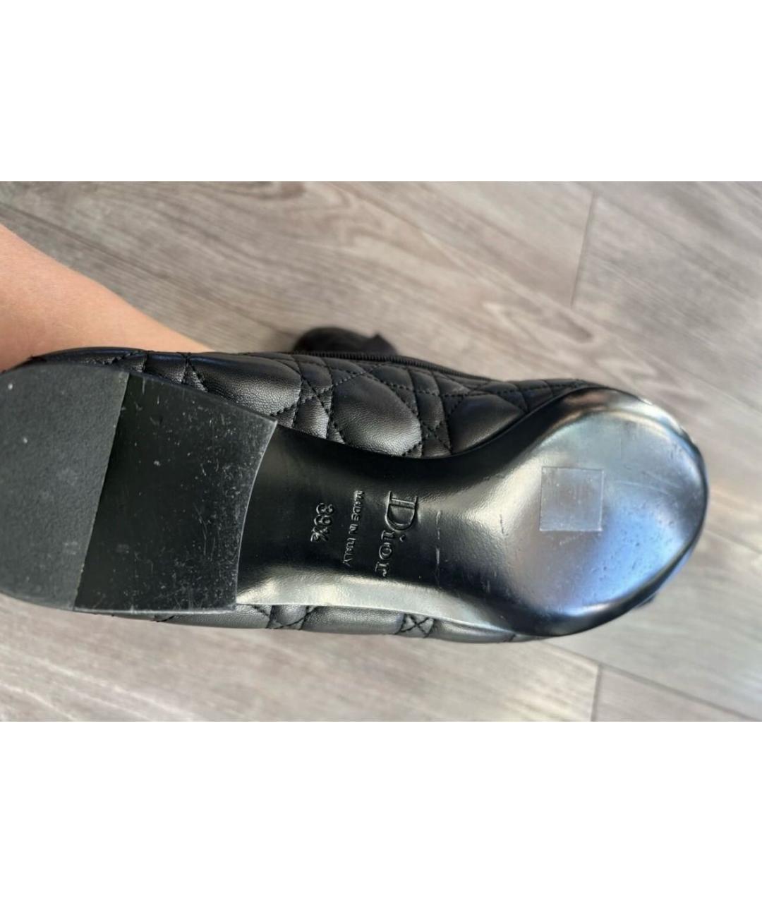 CHRISTIAN DIOR Черные кожаные балетки, фото 4
