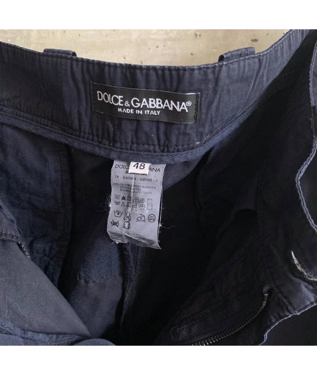 DOLCE&GABBANA Темно-синие хлопковые брюки чинос, фото 5