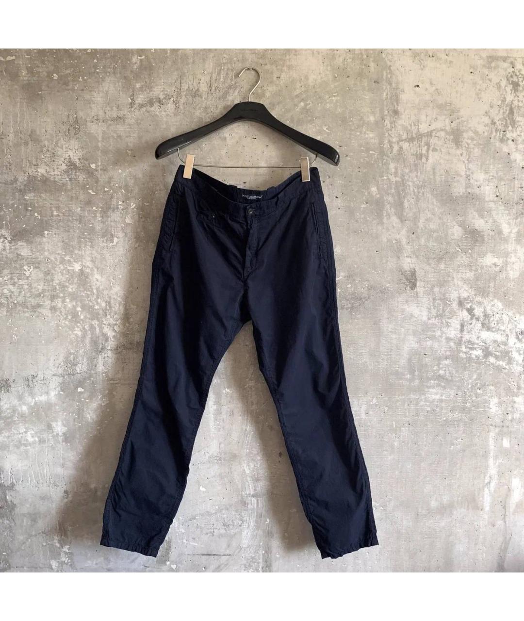 DOLCE&GABBANA Темно-синие хлопковые брюки чинос, фото 6