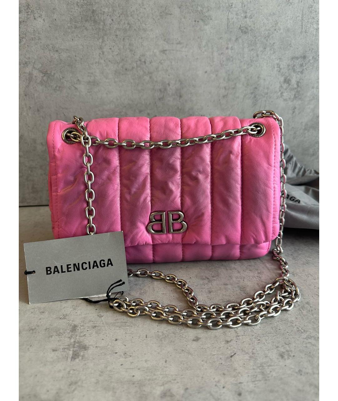 BALENCIAGA Розовая кожаная сумка через плечо, фото 4