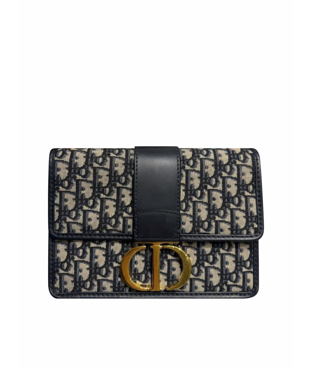 CHRISTIAN DIOR Темно-синяя тканевая сумка через плечо, фото 1