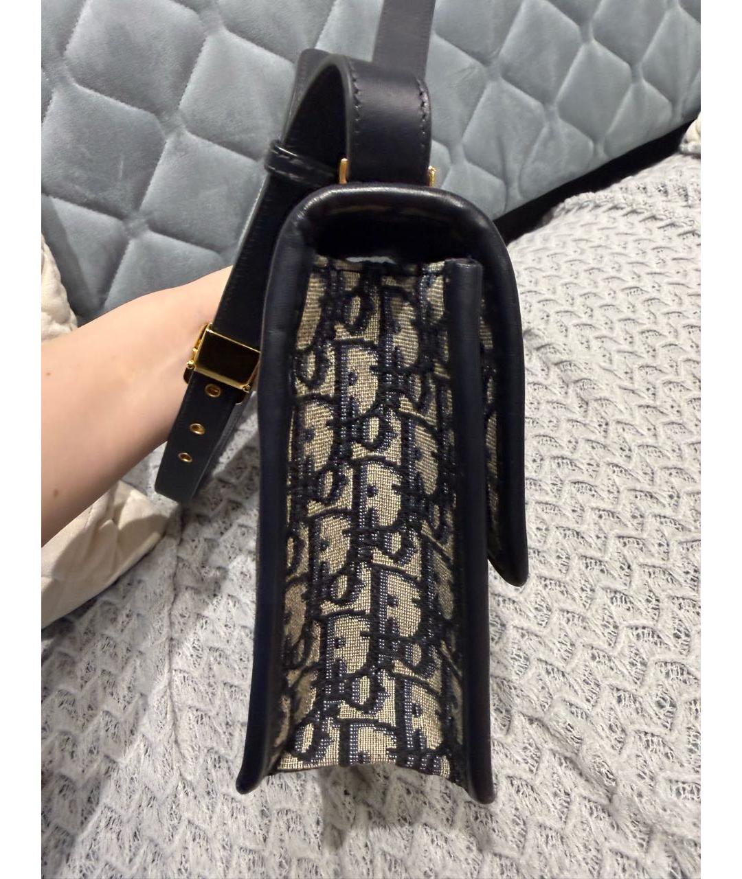 CHRISTIAN DIOR Темно-синяя тканевая сумка через плечо, фото 5