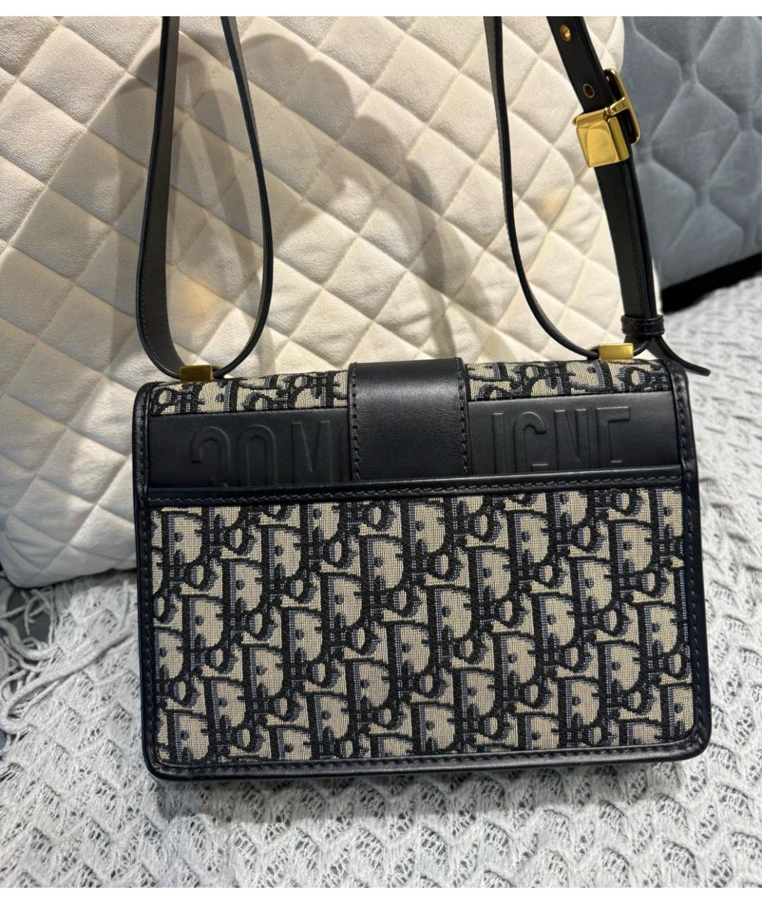 CHRISTIAN DIOR Темно-синяя тканевая сумка через плечо, фото 3