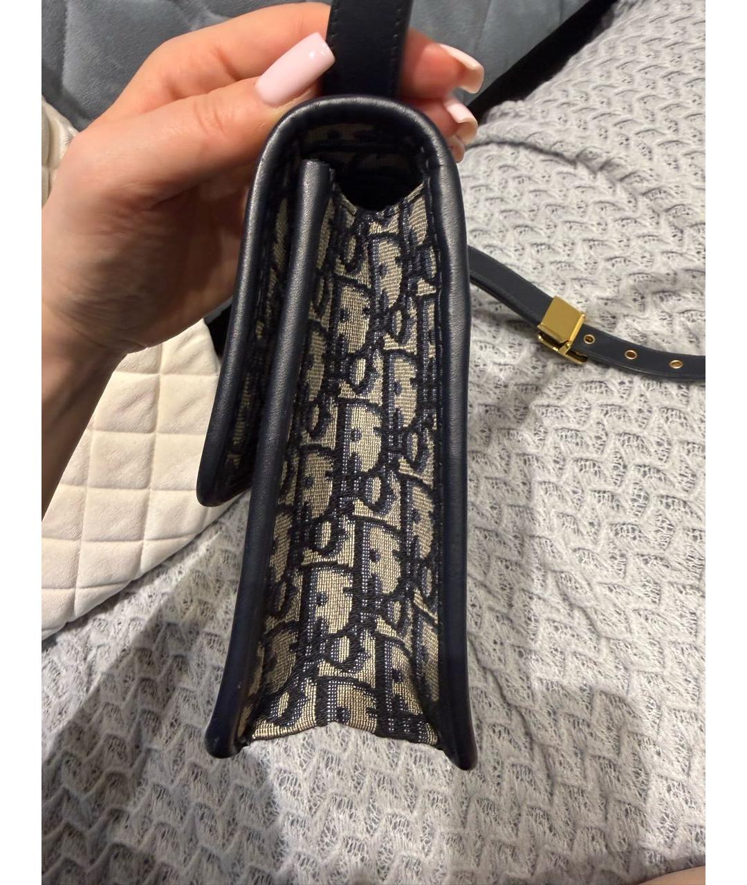 CHRISTIAN DIOR Темно-синяя тканевая сумка через плечо, фото 6