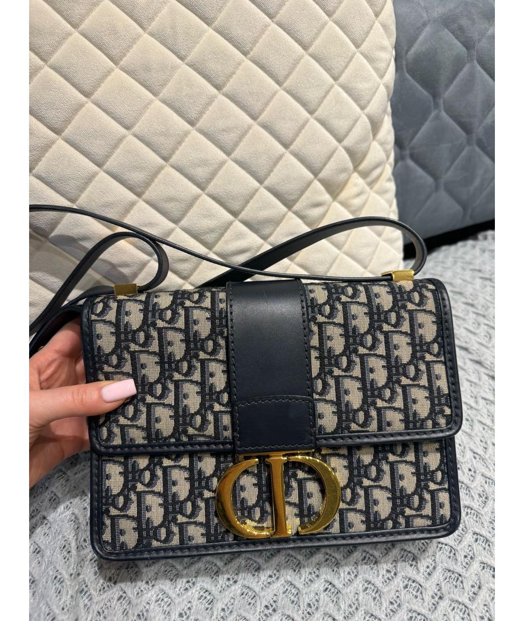 CHRISTIAN DIOR Темно-синяя тканевая сумка через плечо, фото 9