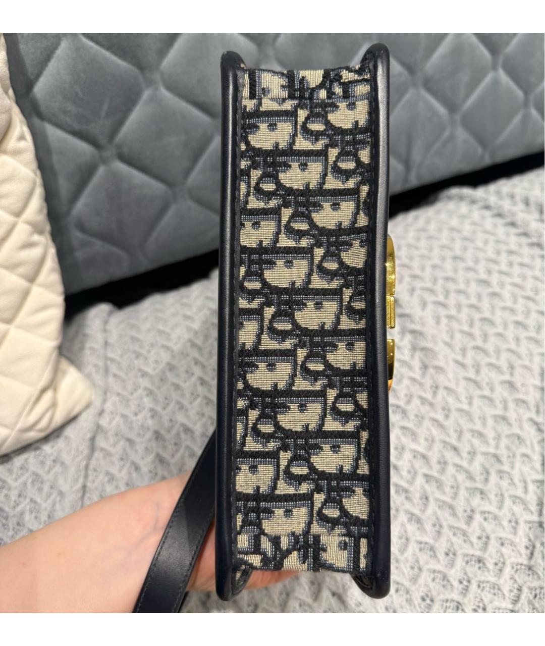 CHRISTIAN DIOR Темно-синяя тканевая сумка через плечо, фото 7