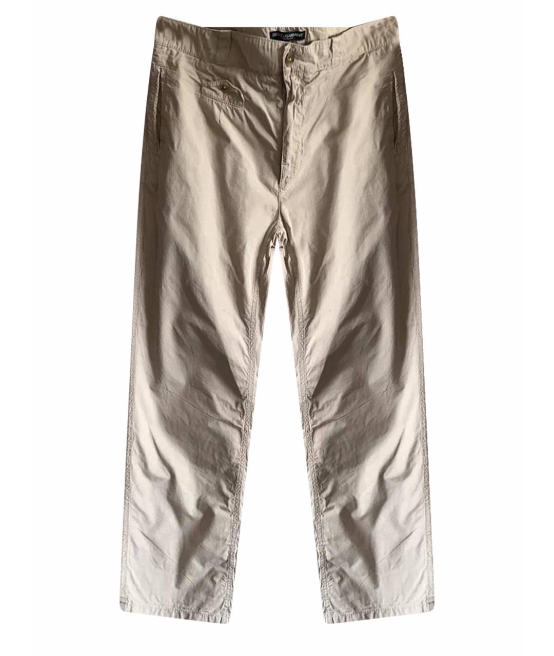 DOLCE&GABBANA Бежевые хлопковые брюки чинос, фото 1