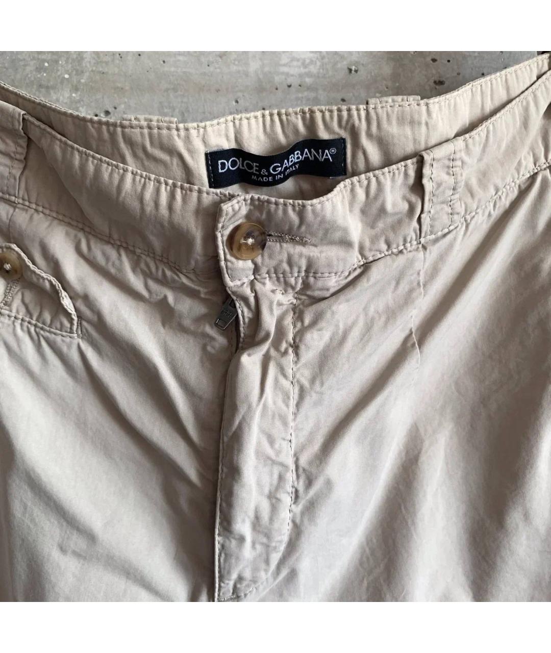 DOLCE&GABBANA Бежевые хлопковые брюки чинос, фото 4
