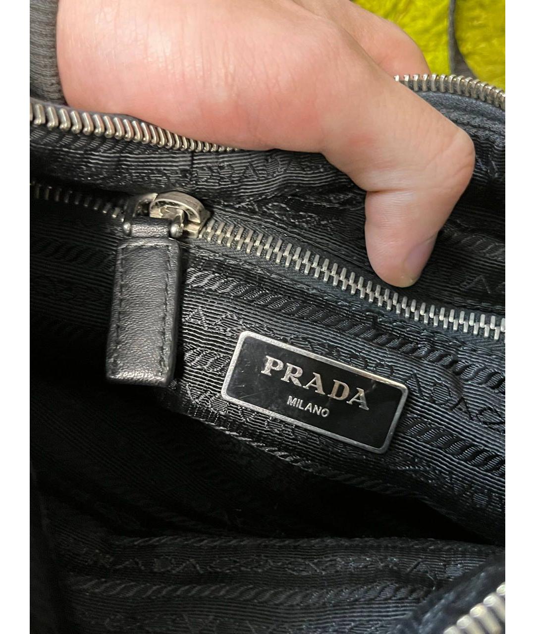 PRADA Черная барсетка, фото 4