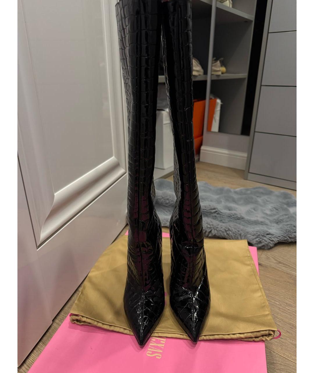 PARIS TEXAS Черные сапоги из лакированной кожи, фото 2